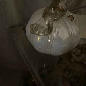 Iridescent Glass Pumpkin Decor